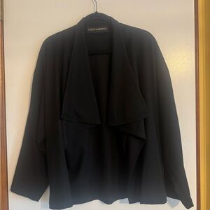 Cathy Hardwick Draped Open-Front Jacket, Crepe, Relaxed Fit, Size 6